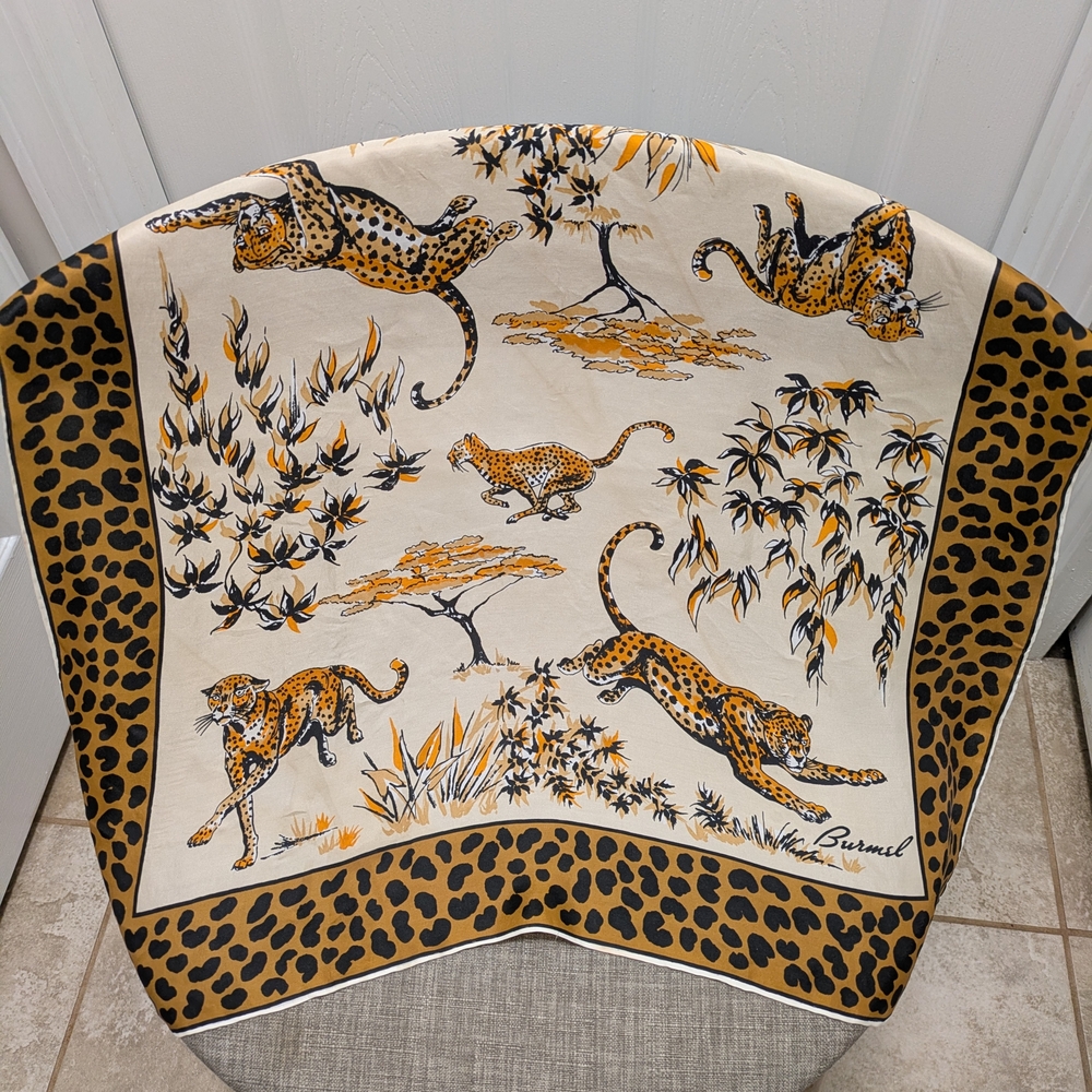Y2K Style Animal Print Silk Scarf Burmel